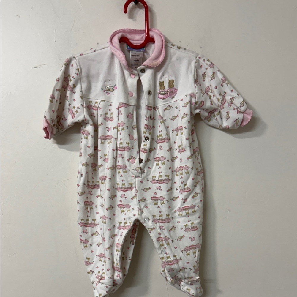 Charming Pink and White Kids Footie 90’s